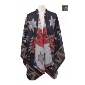 U Shape Triangle Print Poncho - 5 per pack - 5 per pack - $3.00 ea